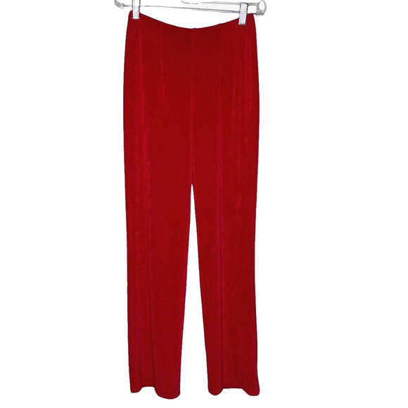 Chicos Pants Womens XS Tall Red Straight Leg Slinky Travel Office Career Casual‎ - Picture 1 of 6